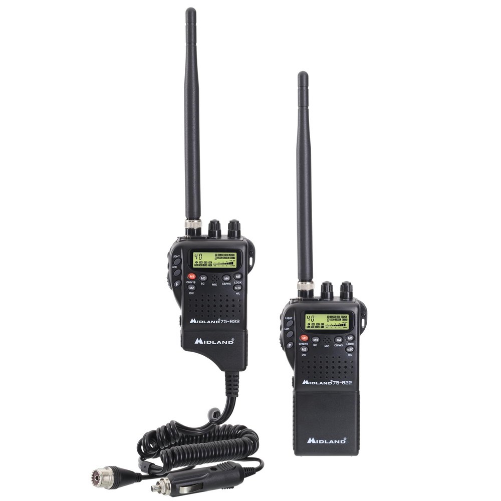 Midland 75-822 Handheld CB Radio & Mobile CB Radio  Walkie Talkie with 40 Channels, NOAA Weather Alerts, Long Range, Compatible with CB Antennas