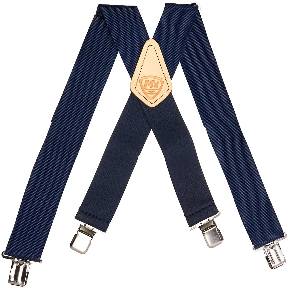 McGuire-Nicholas Work Suspenders, 2in Wide, 1 Pair, Navy Blue