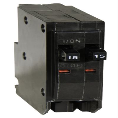 Square D by Schneider Electric QOT1515CP Tandem Mini Circuit Breaker, QO, 2 x 1 Pole at 15A, 120/240VAC, 10kA, Plug in Mount, Black