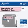 Brother 1/2 Inch x 26.2 Feet Black on Metallic Pink for P-Touch (ME31) - Retail Packaging view 2