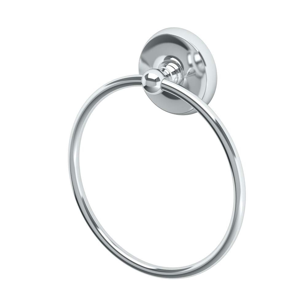 Gatco 5073 Designer II Towel Ring, Wall-Mounted Bathroom Hand Towel Ring, 6.5" Face, Chrome Finish