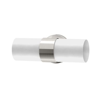 Gatco 1634, Glam Double Sconce / Satin Nickel / Double Cylinder Frosted Glass Sconce / Bathroom Vanity Light / Wall Mounted Vertically or Horizontally