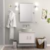 Gatco 1634, Glam Double Sconce / Satin Nickel / Double Cylinder Frosted Glass Sconce / Bathroom Vanity Light / Wall Mounted Vertically or Horizontally view 2