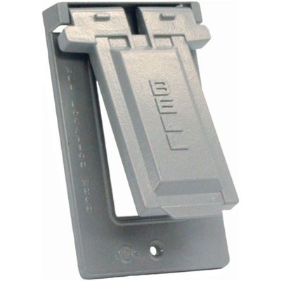Hubbell-Bell 5103-5 Vertical Receptacle Cover, Gray
