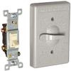 BELL 51215 1-Gang Weatherproof Cover, Vertical, Toggle Single Pole 125V, 15A Switch Included, Gray, Carded view 1