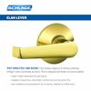 SCHLAGE F40VELA605 Elan Privacy Lever, Bright Brass view 2