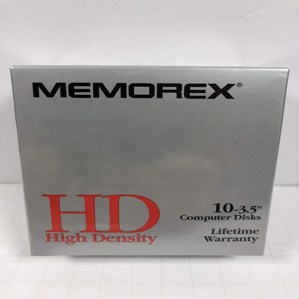 Memorex MF2HD 3.5" High-Density Floppy Disks (10-Pack with Paper Box)