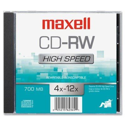 Maxell CD-RW Rewritable Media 700MB High Speed 4x-12x