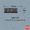 Hosa GMP-113 Adaptor, 1/4 Inch TS to 3.5 mm TS view 4