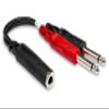 Hosa YPP-136 1/4 inch TRSF to Dual 1/4 inch TS Stereo Breakout Cable view 1