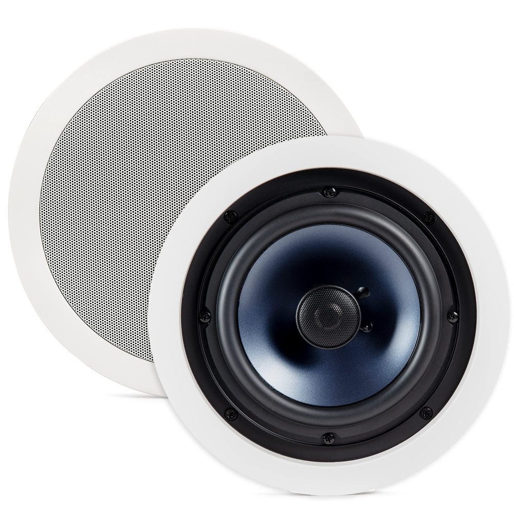 Polk Audio RC80i 2-Way Premium In Ceiling Speakers 8" Round (Set of 2) Perfect for Damp and Humid Indoor/Outdoor Placement - Bluetooth Ceiling Speakers