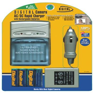 QUICK CHARGER 2HR W/4 AA BATTERIES