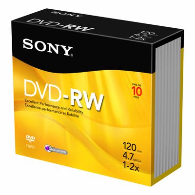 Sony 10DMW47SS 2X 4.7 GB DVD-RW Disc 10-Pack