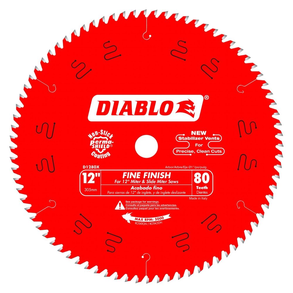 Diablo D1280X: 12" x 80-Teeth Fine Finish Saw Blade for Wood