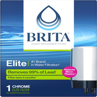 Brita Tap Water Filter, Water Filtration System Replacement Filters for Faucets,Reduces 99% of Lead, Chrome, 1 Count