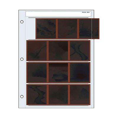Print File 120 Size Negative Pages Holds Four Strips of Three 6x6 Frames, Pack of 100