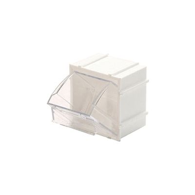 Quantum Storage QSB104 Heavy-Duty Nesting Plastic Shelf Bins for Pharmacy, Hospital & Warehouse, Hanging Lip & 7 Divider Slots, 18" x 7" x 4", Yellow, 20-Pack