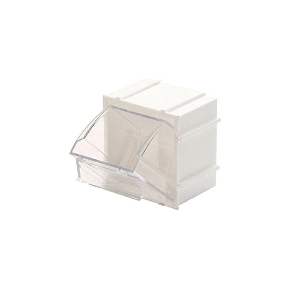 Quantum Storage QSB104 Heavy-Duty Nesting Plastic Shelf Bins for Pharmacy, Hospital & Warehouse, Hanging Lip & 7 Divider Slots, 18" x 7" x 4", Yellow, 20-Pack