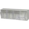 Quantum Storage Tip Out Storage Bin - 6 5/8in. x 23 5/8in. x 8 1/8in. Size, White, 4-Bin System view 1