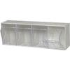 Quantum Storage Tip Out Storage Bin - 6 5/8in. x 23 5/8in. x 8 1/8in. Size, White, 4-Bin System view 2