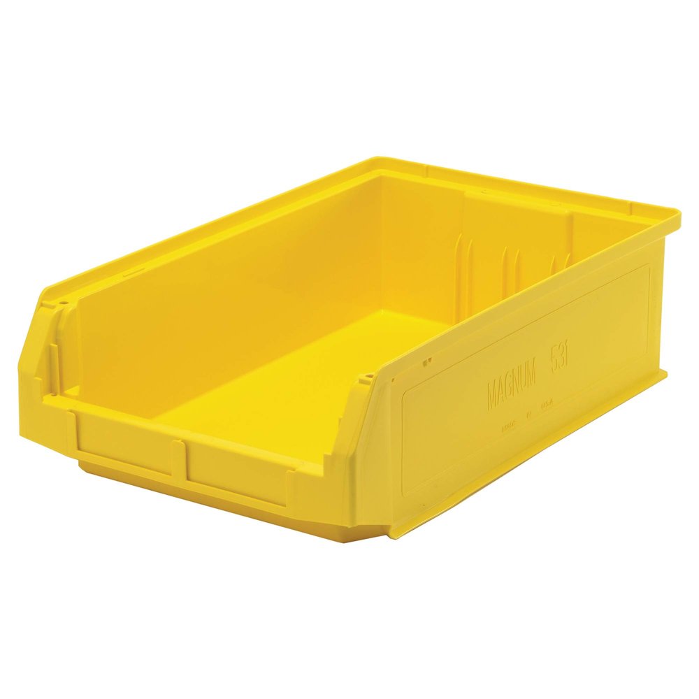 QUANTUM STORAGE SYSTEMS QMS531YL MAGNUM Heavy Duty Part Organizer Yellow Bins 20" L x 13" W x 6" H 6 Pack