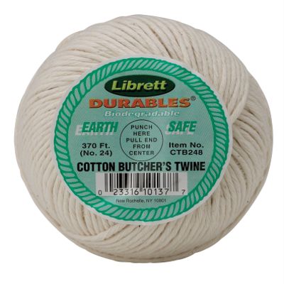 Librett Durables Butchers Twine, Cotton, 370-Feet, Brown