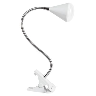 OttLite LED Cone Clip Lamp, Flexible Neck, White