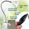 OttLite LED Cone Clip Lamp, Flexible Neck, White view 2