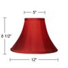 Deep Red Medium Bell Lamp Shade 5" Top x 12" Bottom x 8.5" High x 9" Slant (Spider) Replacement with Harp and Finial - Springcrest view 4