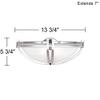 Possini Euro Design Deco Modern Wall Light Sconce Brushed Nickel Silver Hardwired 13 3/4" Wide Fixture Curved Line Marbleized Glass Shade Bedroom Bathroom Bedside Living Room Home Hallway Dining view 3