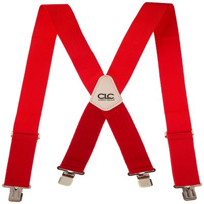 Custom Leathercraft110RED Heavy Duty Work Suspenders, Elastic Straps, One Size, Red