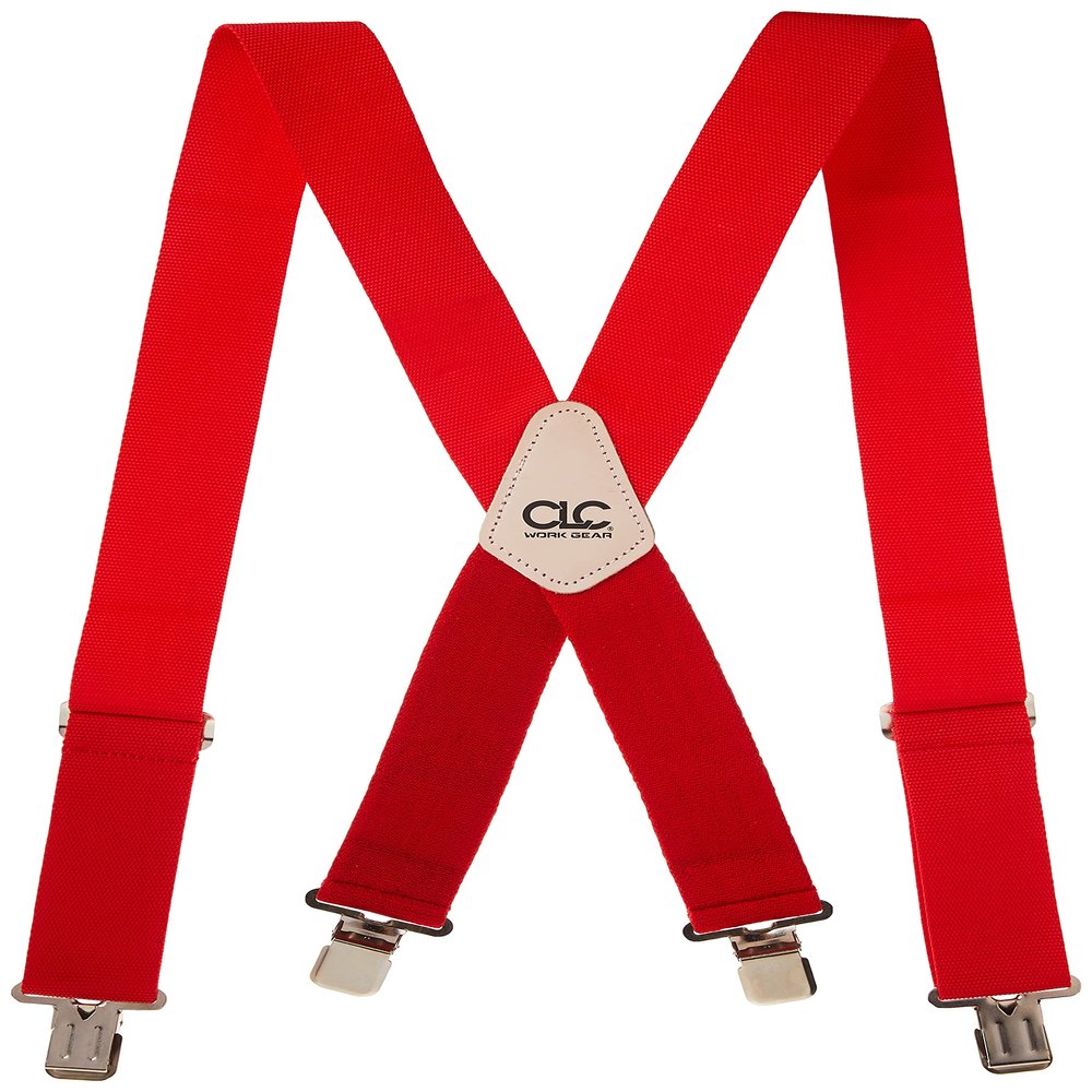 Custom Leathercraft110RED Heavy Duty Work Suspenders, Elastic Straps, One Size, Red