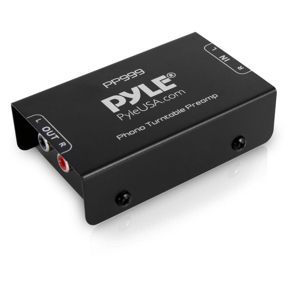 Pyle Mini Phono Turntable Preamp - Low Noise Stereo Preamplifier with RCA Input/Output - 12V DC Adapter - High-Fidelity Audio for Vinyl - Phonograph - Home Audio - PP999