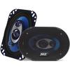 Pyle 4'' x 6'' Three Way Sound Speaker System - Pro Mid Range Triaxial Loud Audio 240 Watt per Pair w/ 4 Ohm Impedance and 3/4'' Piezo Tweeter for Car Component Stereo PL463BL view 1