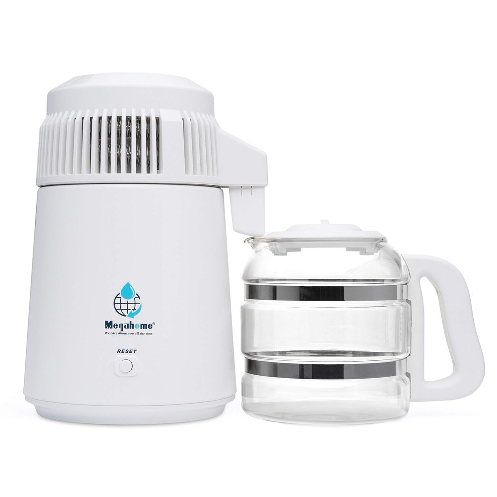 Megahome Countertop Water Distiller, White, Glass Collection