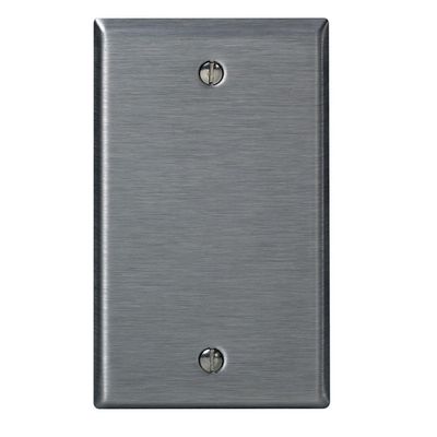 Leviton 1-Gang Blank Device Wallplate, Standard Size, Non-Magnetic Stainless Steel, 84014-40