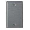 Leviton 1-Gang Blank Device Wallplate, Standard Size, Non-Magnetic Stainless Steel, 84014-40 view 1