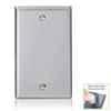 Leviton 1-Gang Blank Device Wallplate, Standard Size, Non-Magnetic Stainless Steel, 84014-40 view 2