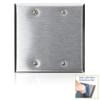 Leviton 2-Gang Blank Wallplate, Standard Size, Non-Magnetic Stainless Steel, 84025-40 view 2