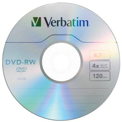 Verbatim DVD-RW 4.7GB 4X Rewritable DVD Disc, Slim Case, 1 Pack