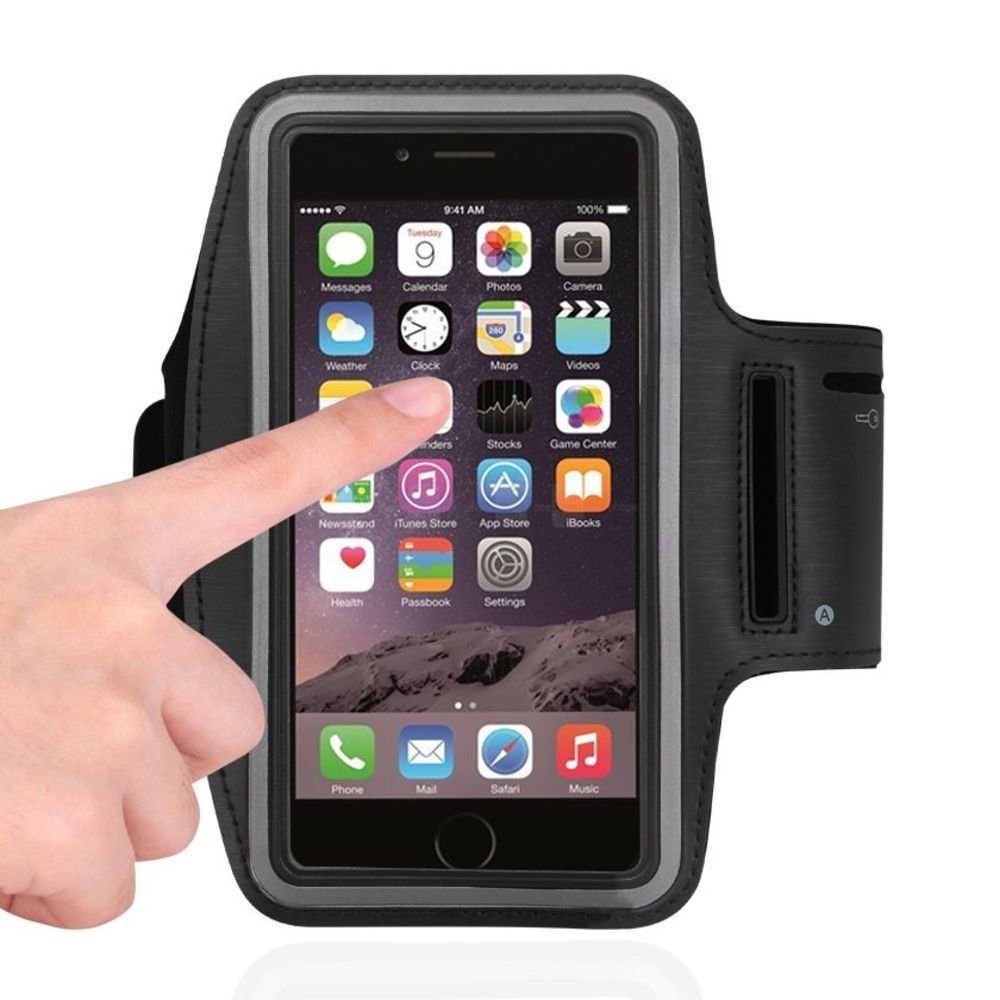 Reiko Sport Armband Case Universal Device for iPhone 6 4.7INCH, iPhone 6S 4.7inch - Retail Packaging - Black