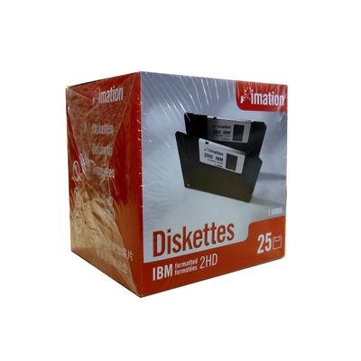 Imation - 3.5 DS-HD (2.0 MB) IBM PC Formatted - Black 25-Pack