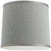 Platinum Gray Large Dupioni Silk Lamp Shade 13" Top x 14" Bottom x 10" Slant x 10" High (Spider) Replacement with Harp and Finial - Springcrest view 3
