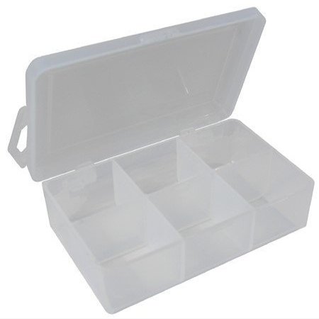 Pico 0006A 4-1/2" x 3" x 1-1/4" Empty 6 Compartment Flex Plastic Kit Box