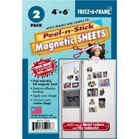 Freez-A-Frame Magnetic 4" x 6" Photo Frame with Peel-n-Stick Sheets, 2 Pack