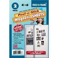 Freez-A-Frame Magnetic 4" x 6" Photo Frame with Peel-n-Stick Sheets, 2 Pack