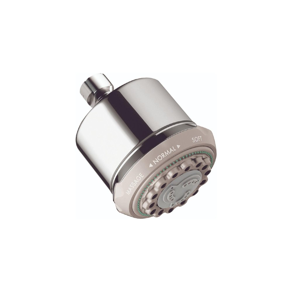 hansgrohe Clubmaster 4-inch Easy Clean Easy Install Showerhead Modern 3-Spray Full, Pulsating Massage, Soft spray with QuickClean in Chrome, 28496001