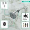 hansgrohe Clubmaster 4-inch Easy Clean Easy Install Showerhead Modern 3-Spray Full, Pulsating Massage, Soft spray with QuickClean in Chrome, 28496001 view 3