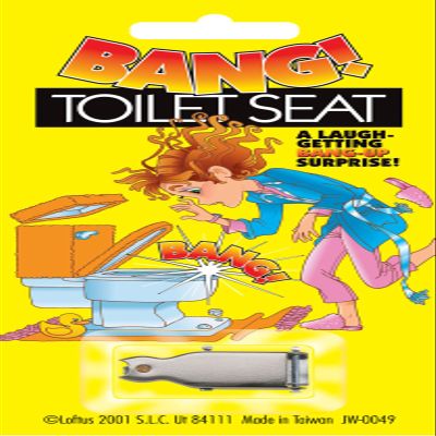 Joker Big Bang! Funny Popping Toilet Seat 1.25" Prank, Silver
