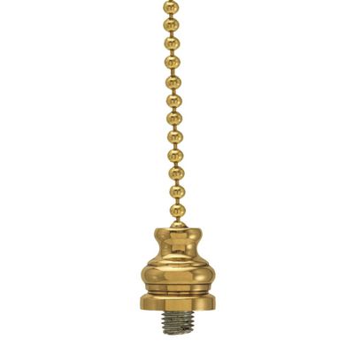 Finial Showcase Ceiling Fan Pull Adapter, Polished Brass Finish 12" H